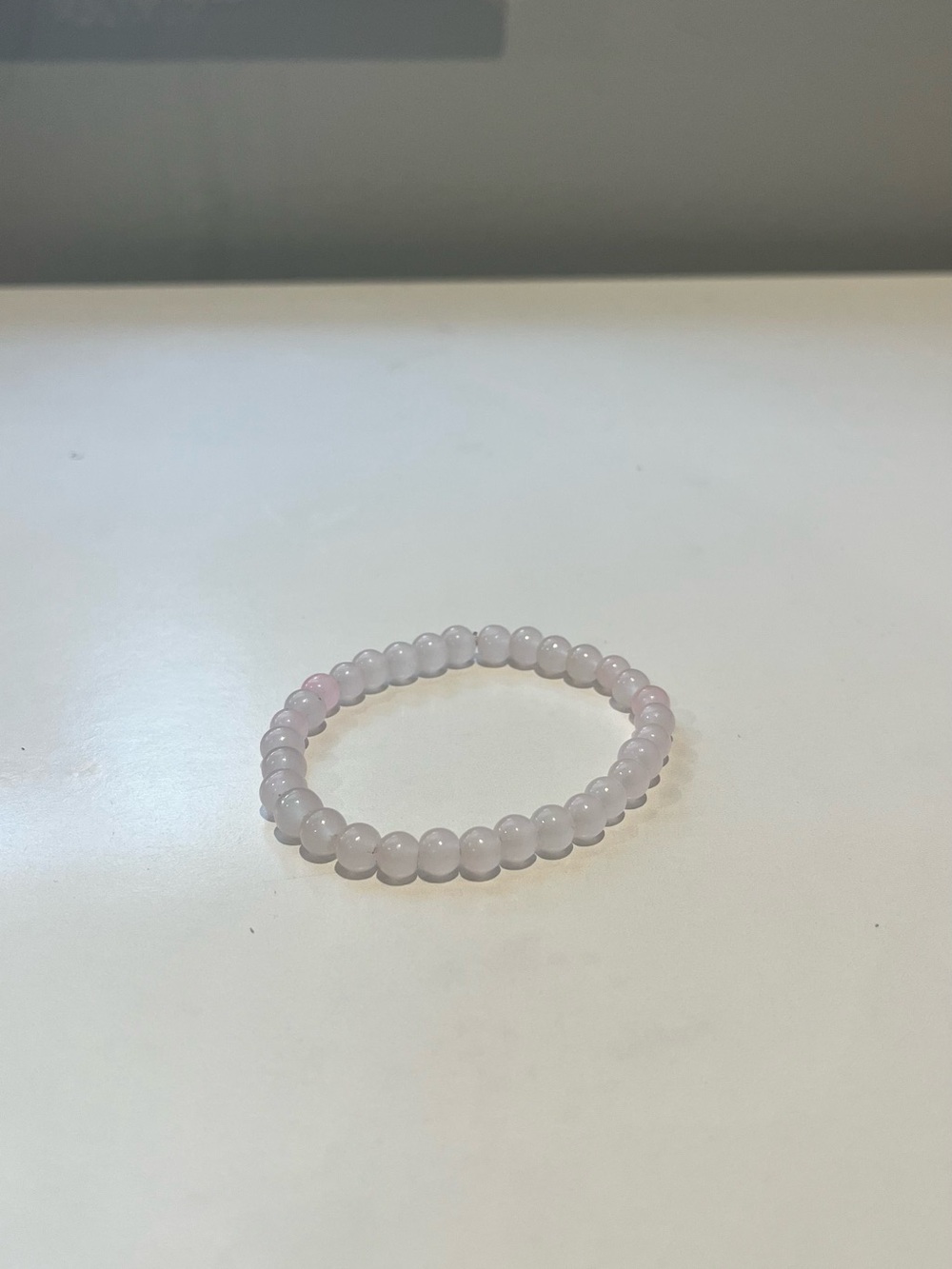 Delicate Pink Beaded Stretch Bracelet - Women Jewelry